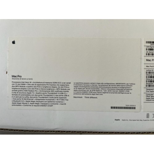 Apple Mac Pro 2019 Xeon W 3.3GHz 12 Core 96GB Ram 2TB Radeon Pro 580X 8GB A1991