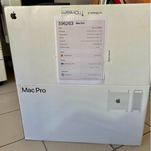 Apple Mac Pro 2019 Xeon W 3.3GHz 12 Core 96GB Ram 2TB Radeon Pro 580X 8GB A1991