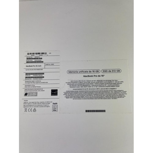 MacBook Pro 16” 2021 Chip Apple M1 Pro 16GB 512GB A2485 MK1E3T/A SILVER