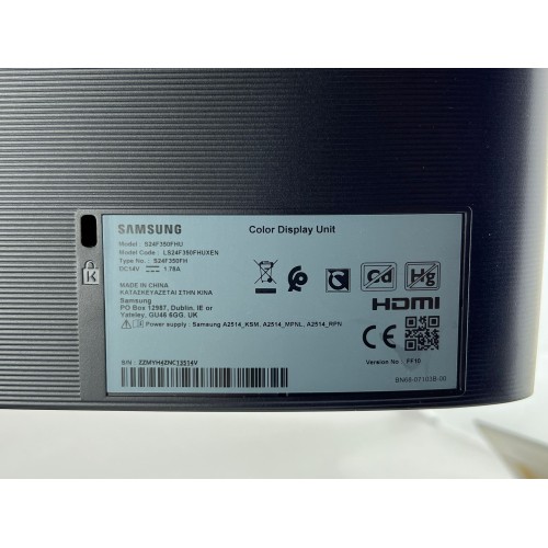 MONITOR SAMSUNG S24F350FH 24 POLLICI VGA HDMI Full HD 1920x1080 GRADO A+